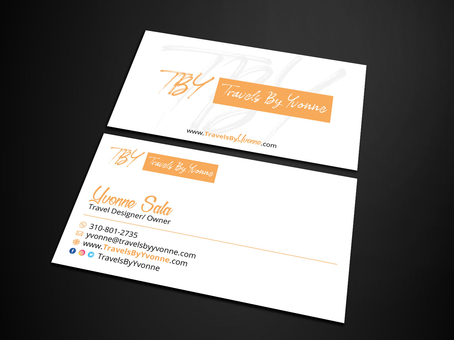 Business Card Design by Verified artistry for Travels By Yvonne  | Design #23501386