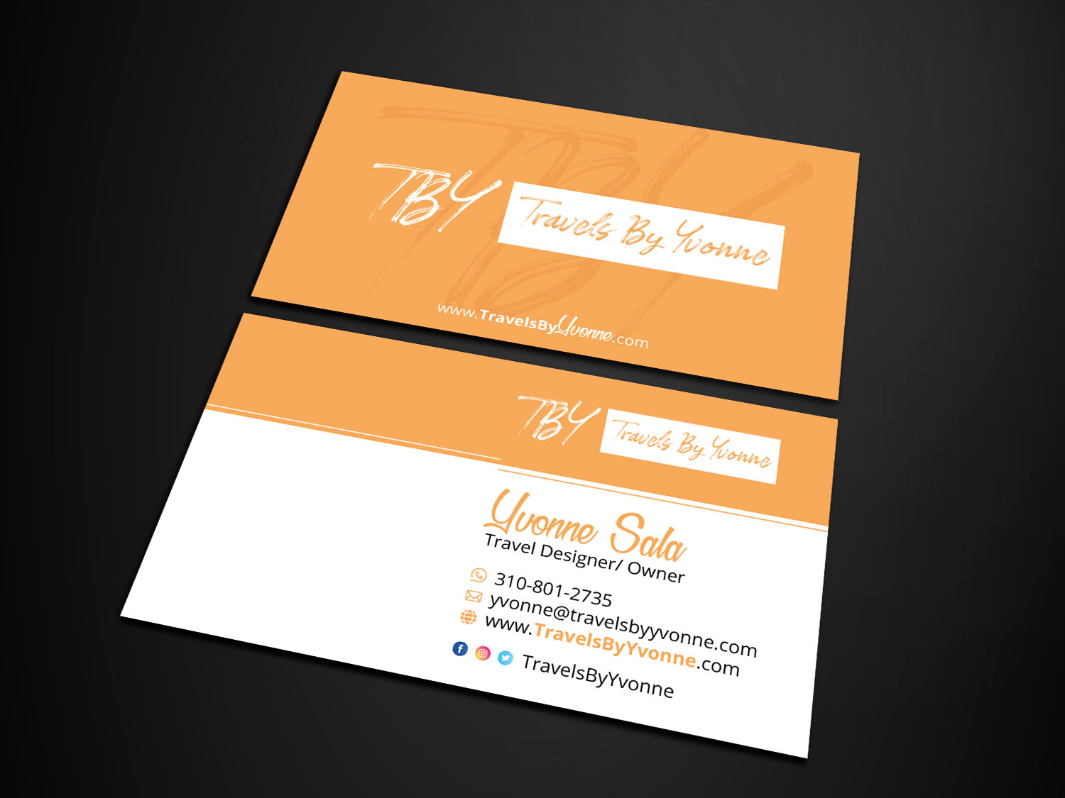 Business Card Design by Verified artistry for Travels By Yvonne  | Design #23501388
