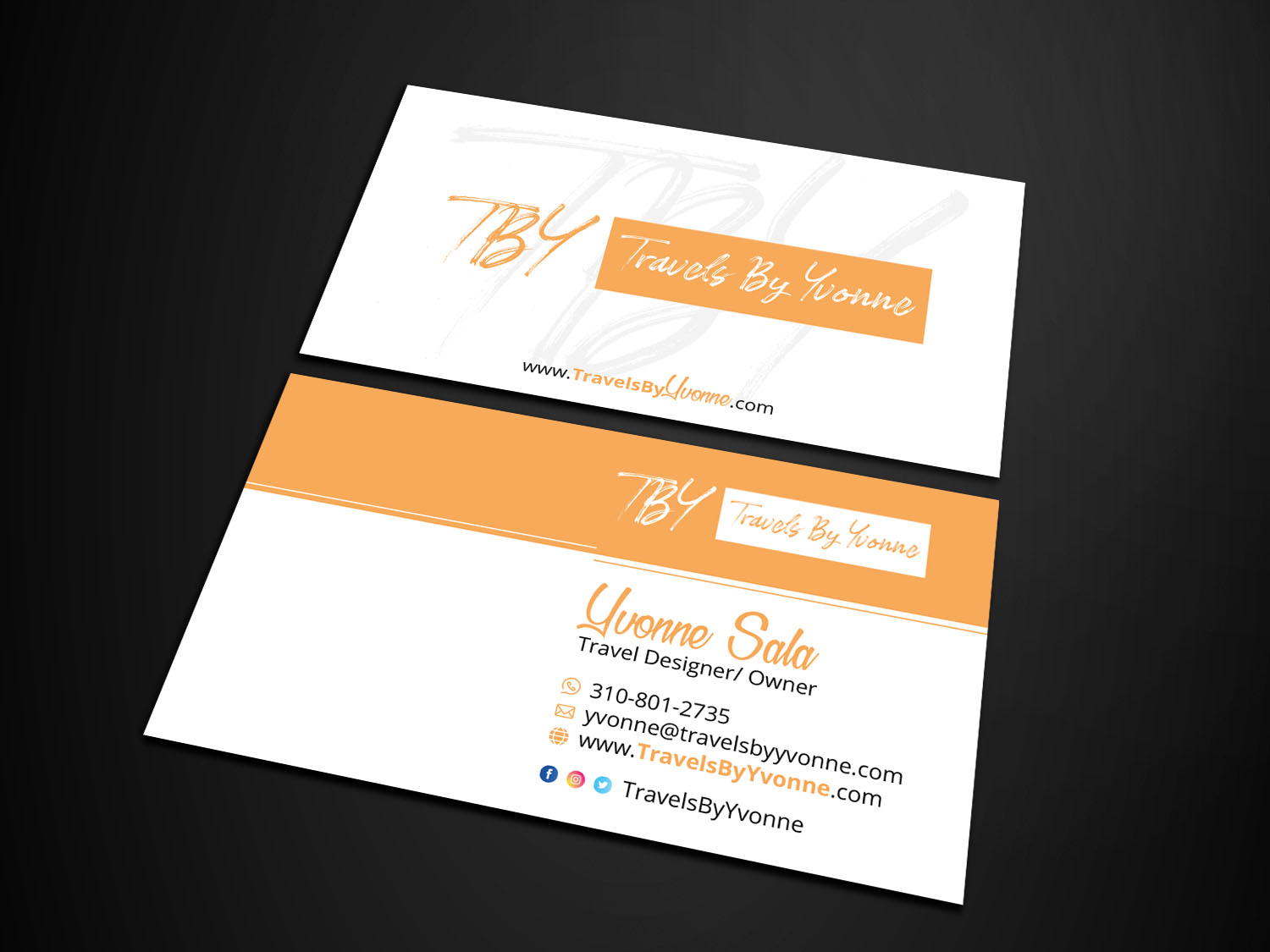 Business Card Design by Verified artistry for Travels By Yvonne  | Design #23501390