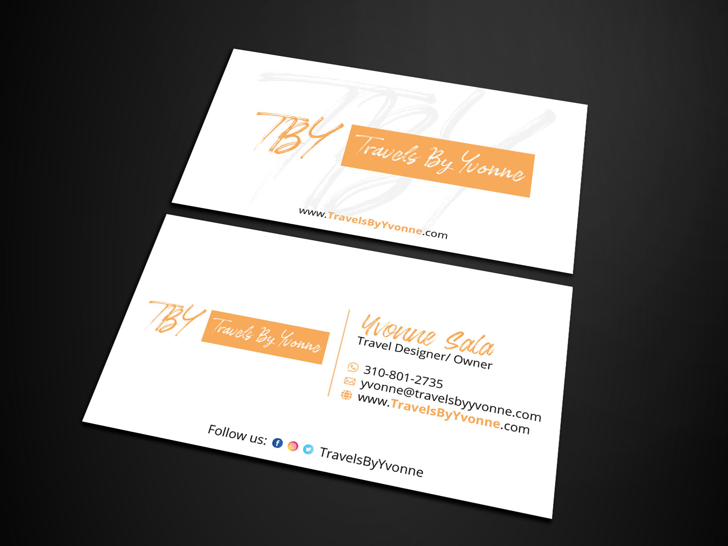 Business Card Design by Verified artistry for Travels By Yvonne  | Design #23508096