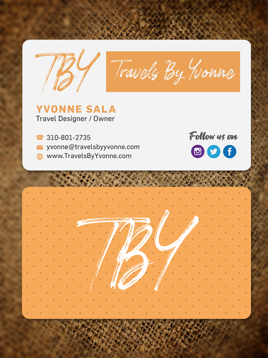 Business Card Design by JK18 for Travels By Yvonne  | Design #23509238