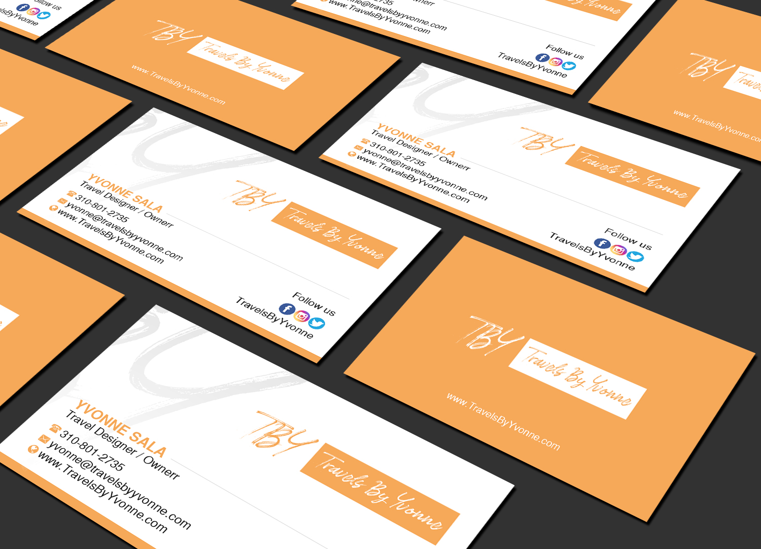 Diseño de Tarjeta de Presentación por Creations Box 2015 para Travels By Yvonne  | Diseño #23502364