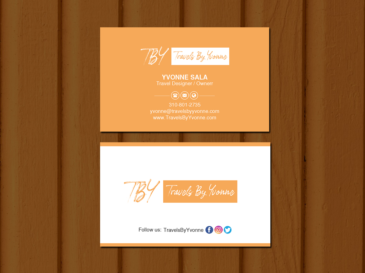 Diseño de Tarjeta de Presentación por Creations Box 2015 para Travels By Yvonne  | Diseño #23504843