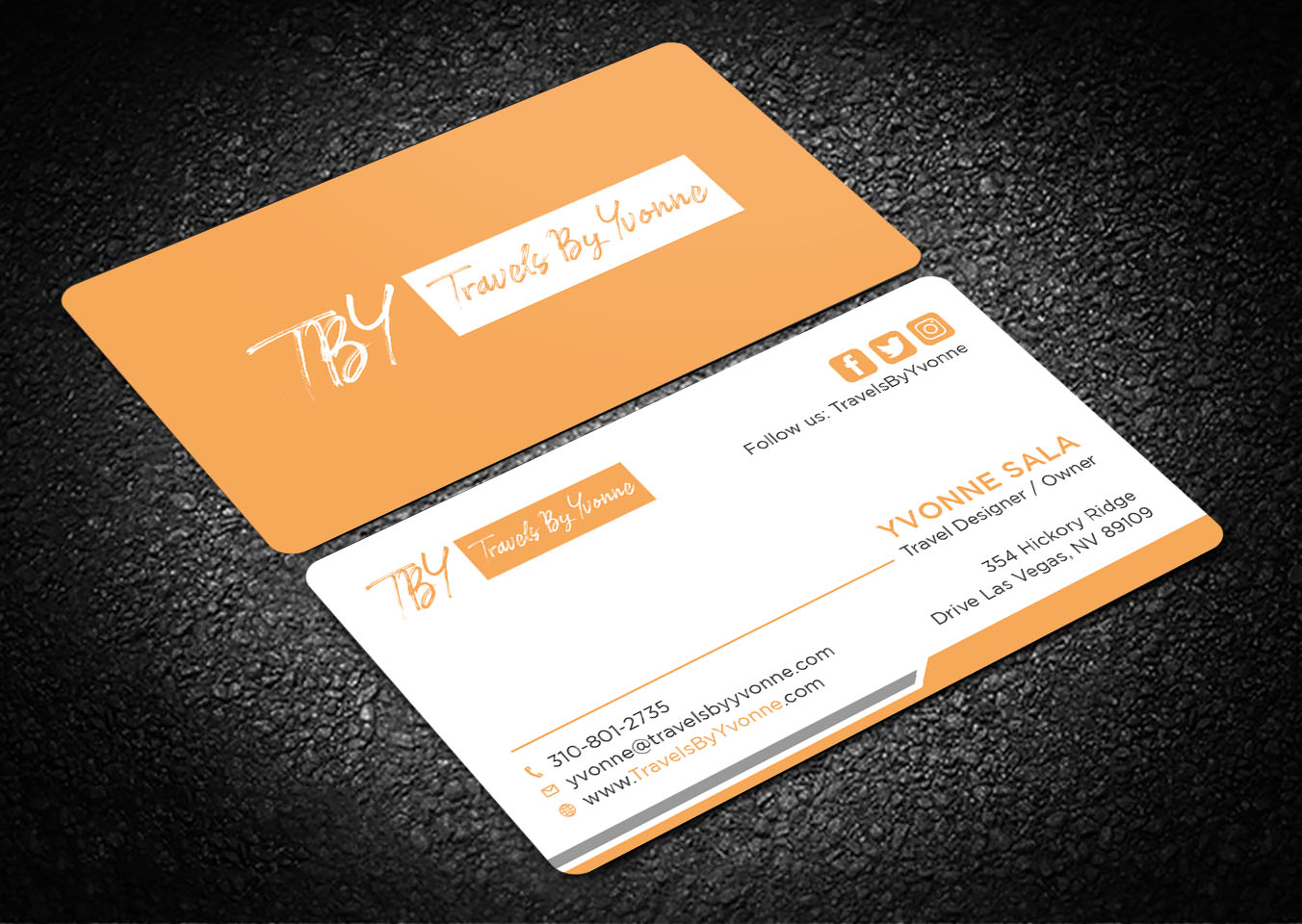 Diseño de Tarjeta de Presentación por Tripti Ranjan Gain para Travels By Yvonne  | Diseño #23507382