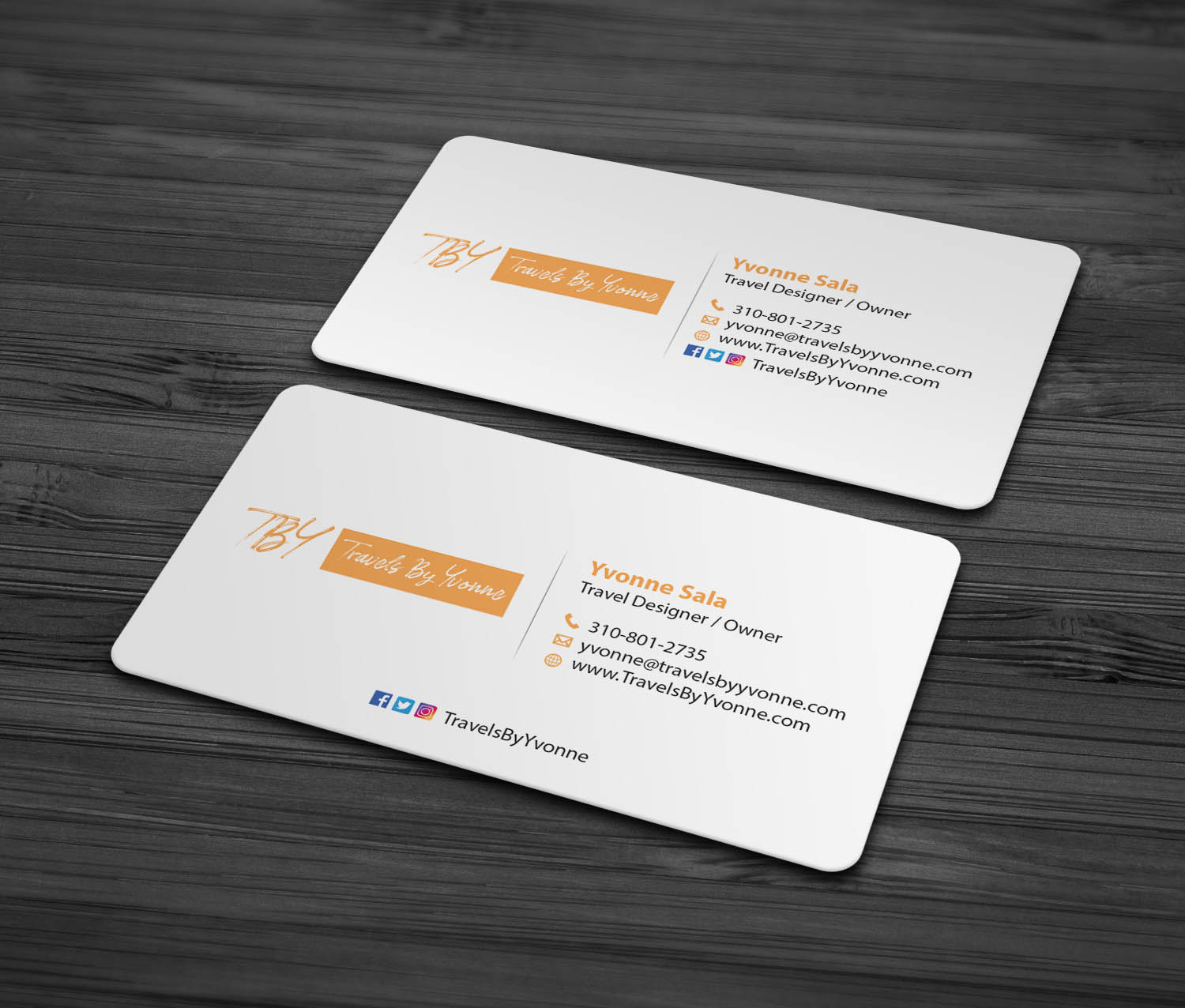 Diseño de Tarjeta de Presentación por MDesign para Travels By Yvonne  | Diseño #23499083