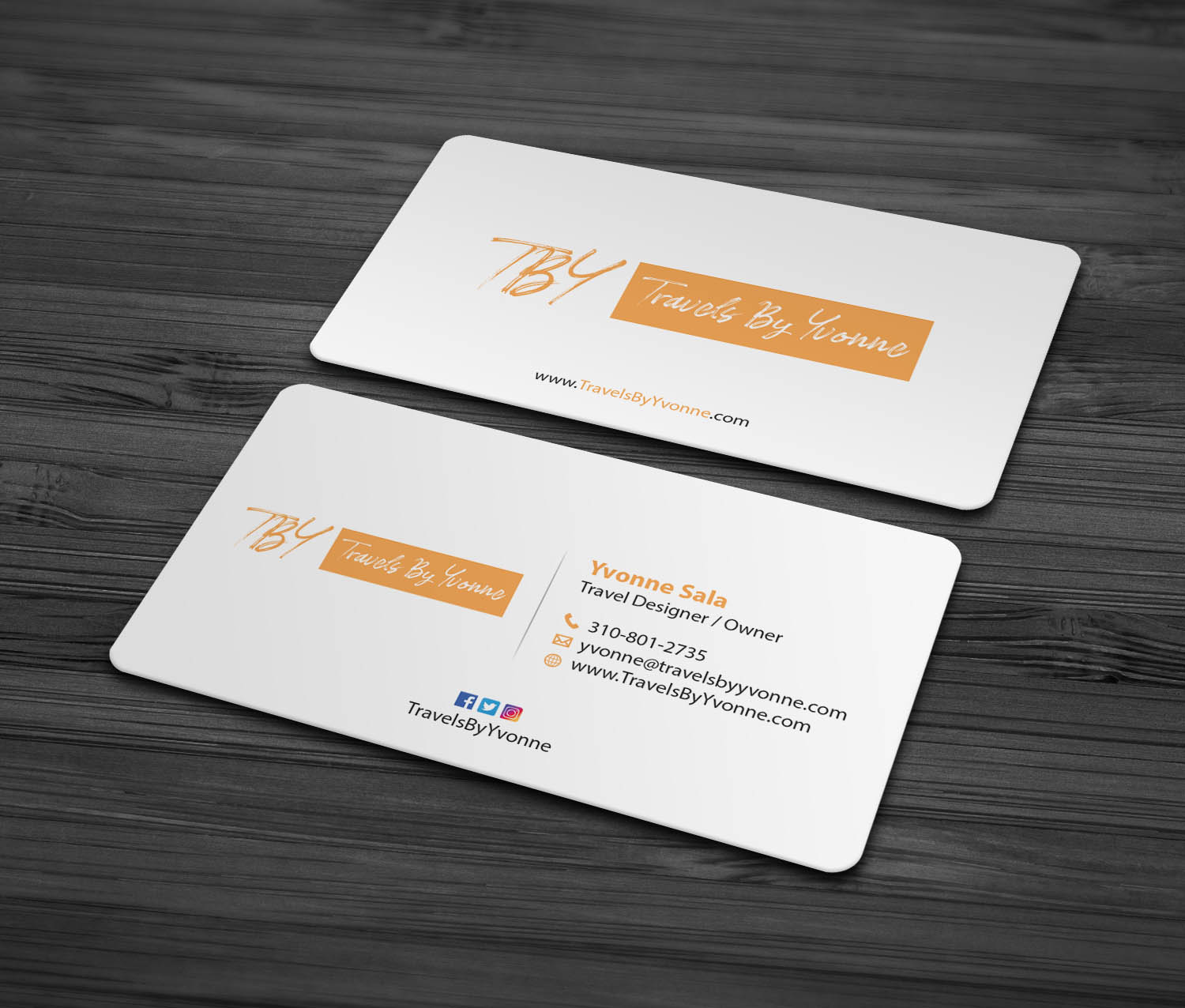 Diseño de Tarjeta de Presentación por MDesign para Travels By Yvonne  | Diseño #23499084