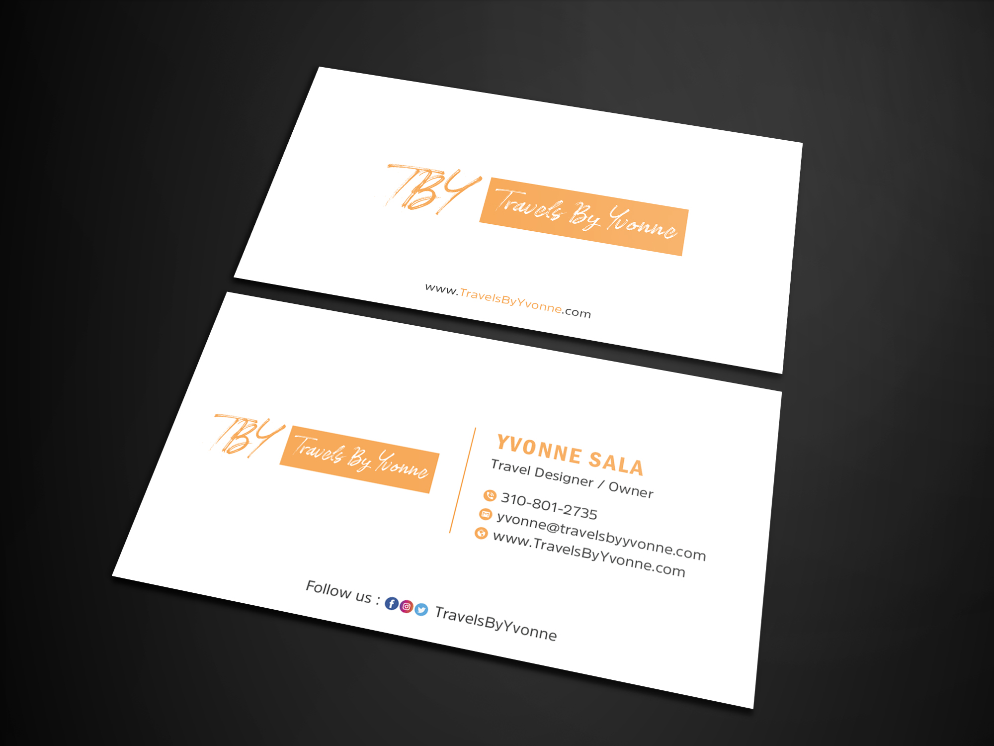 Diseño de Tarjeta de Presentación por Uttom 2 para Travels By Yvonne  | Diseño #23536485