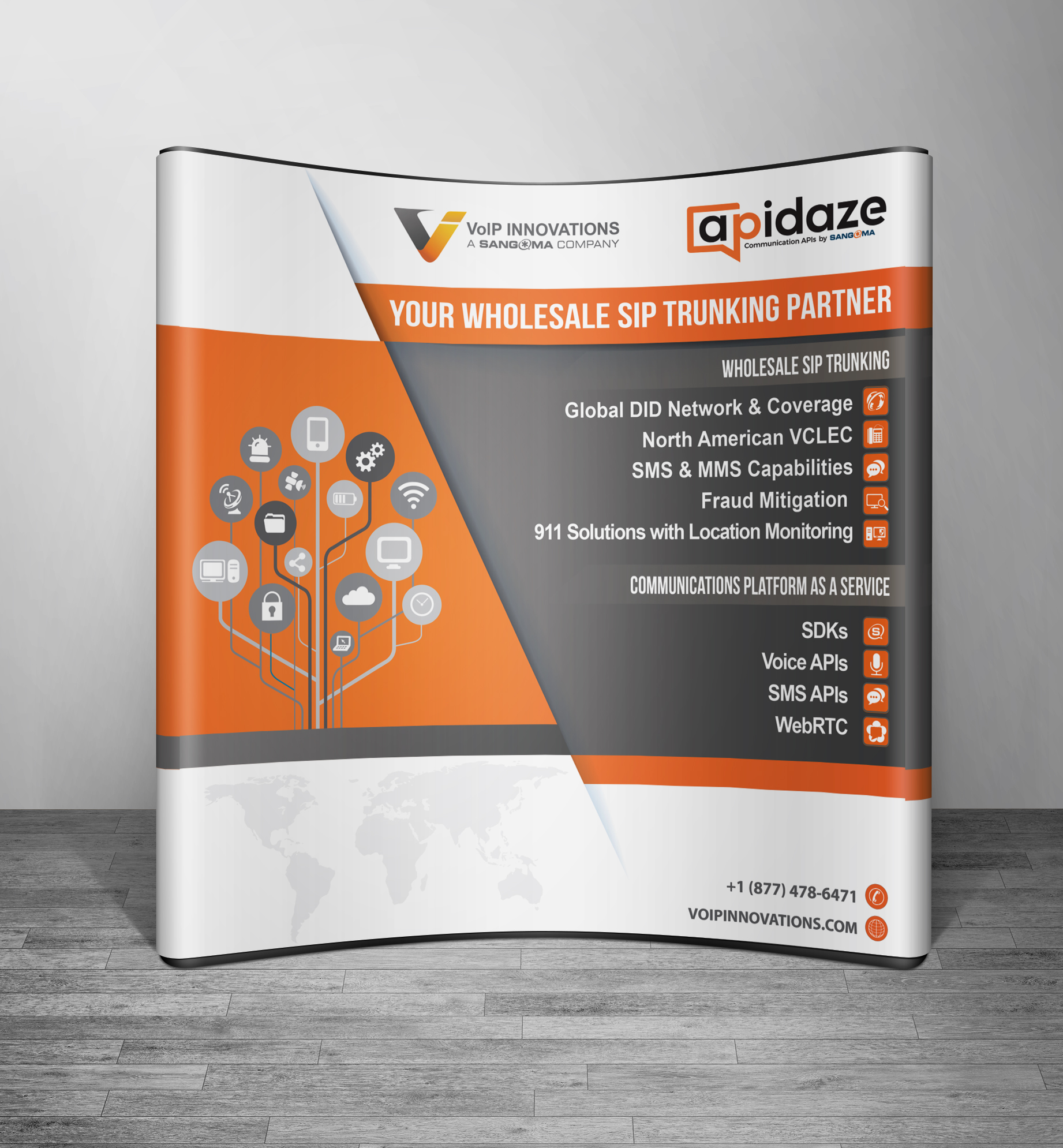 Diseño de Stand de Feria por alex989 para VoIP Innovations | Diseño #23501084