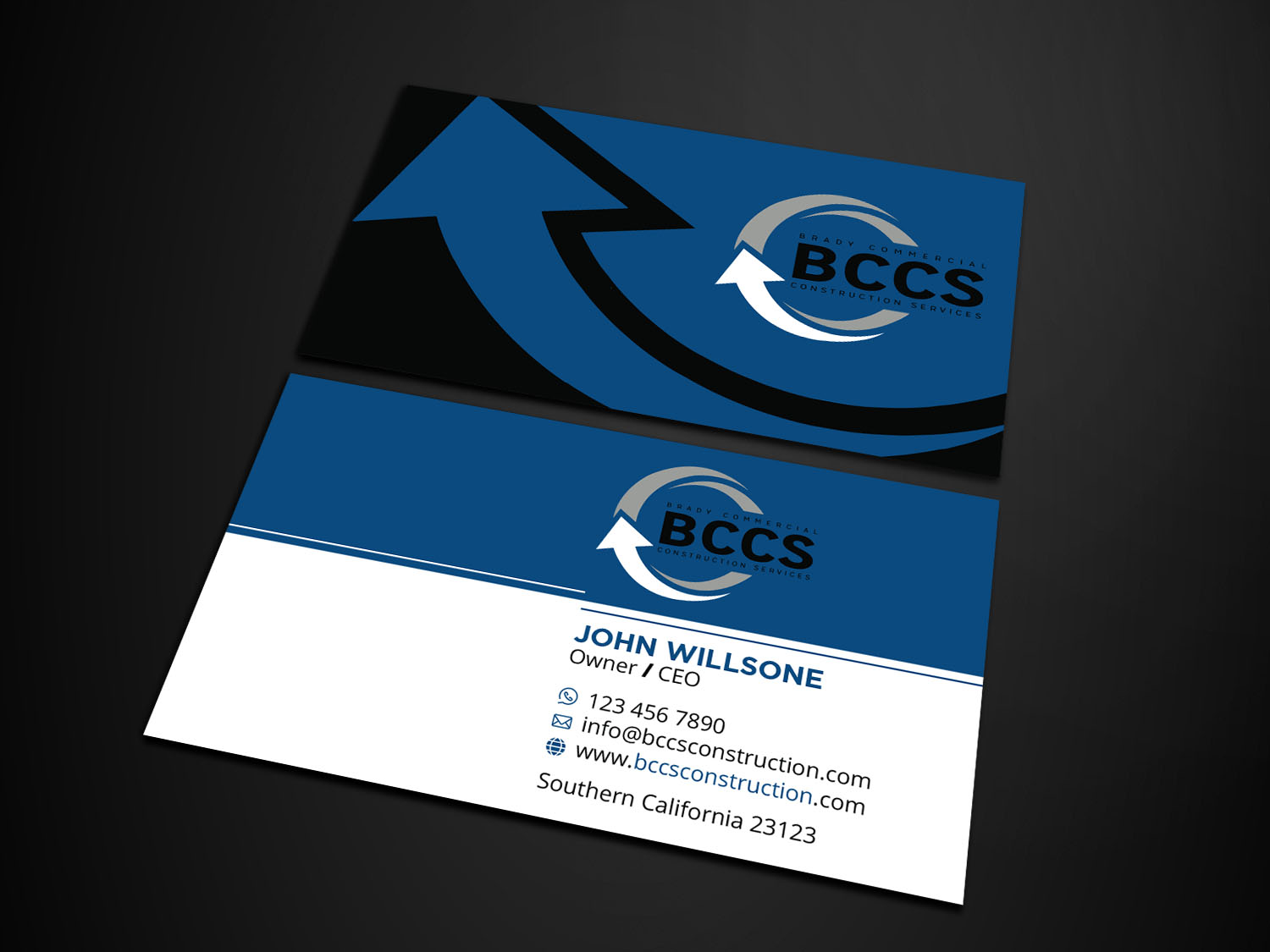Business Card Design by Verified artistry (Design garden) for Brady Commercial Construction Services | Design #23502198