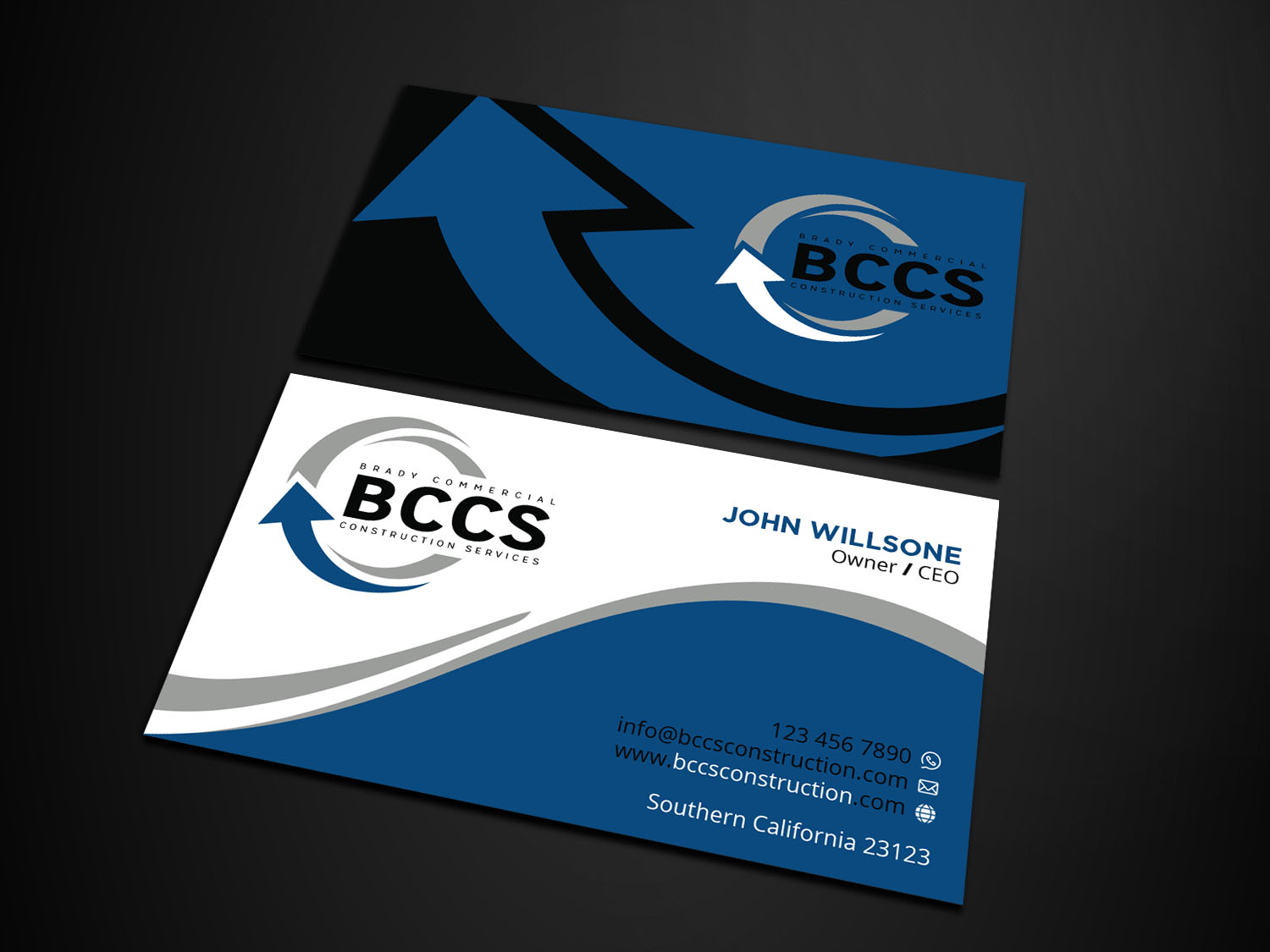 Business Card Design by Verified artistry (Design garden) for Brady Commercial Construction Services | Design #23502202
