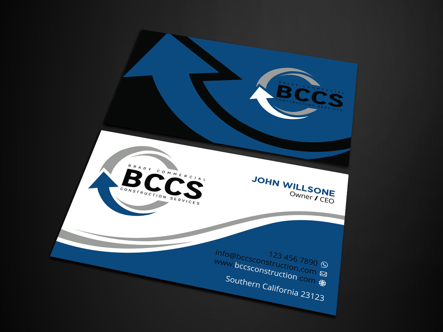 Business Card Design by Verified artistry (Design garden) for Brady Commercial Construction Services | Design #23502203