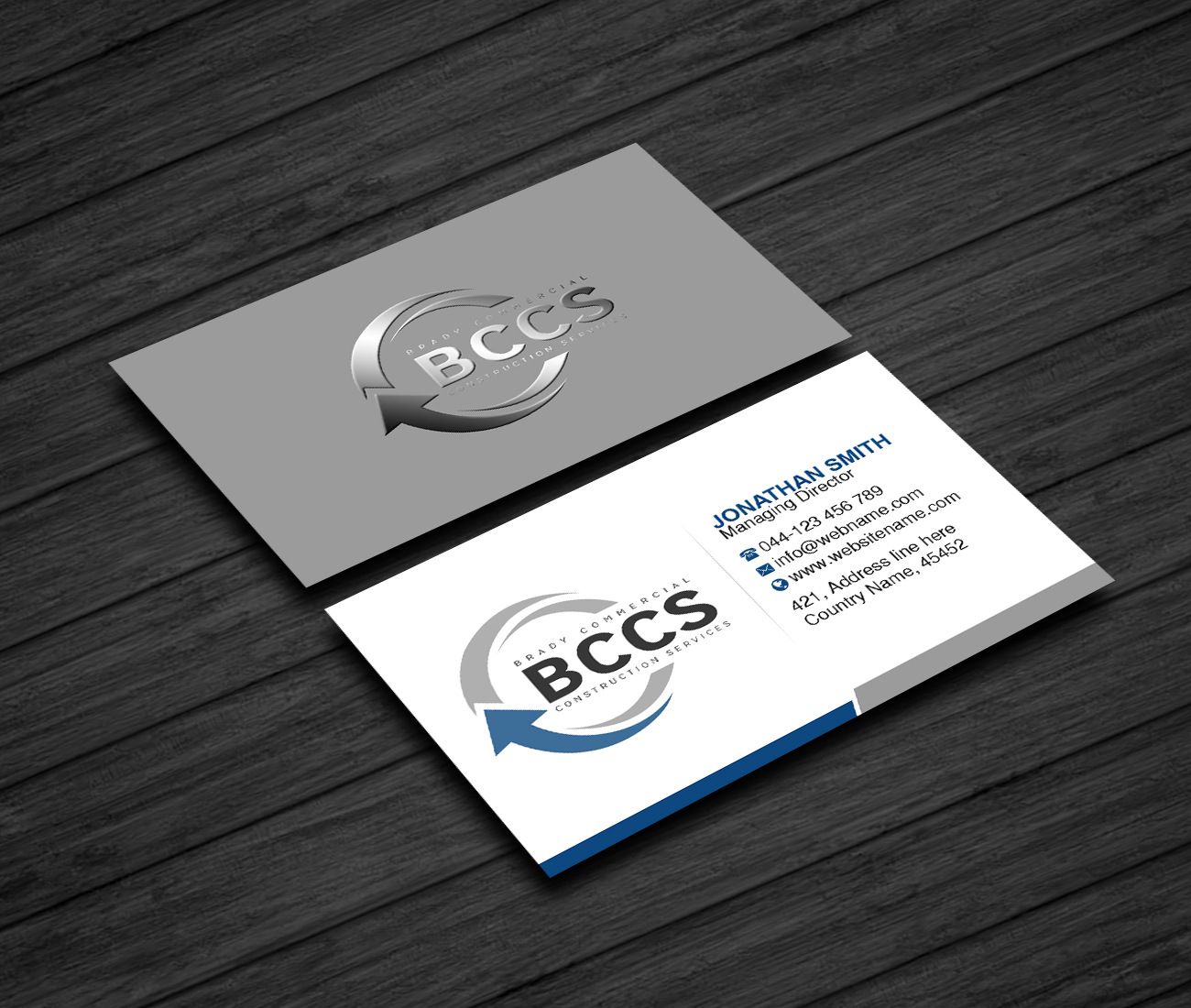 Diseño de Tarjeta de Presentación por Creations Box 2015 para Brady Commercial Construction Services | Diseño #23502407