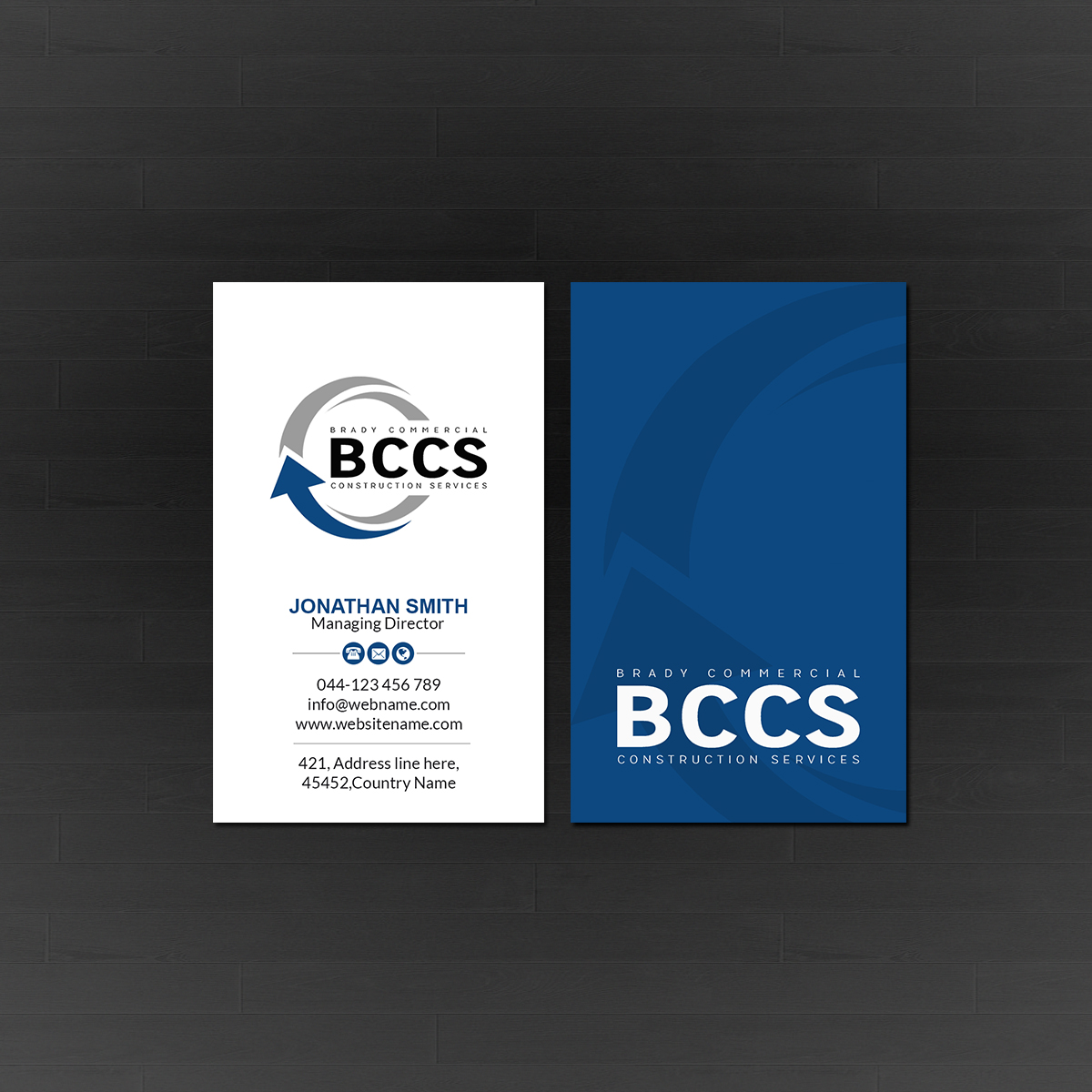 Business Card Design by Creations Box 2015 for Brady Commercial Construction Services | Design #23509919