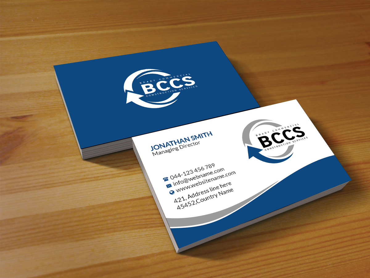 Business Card Design by Creations Box 2015 for Brady Commercial Construction Services | Design #23509921