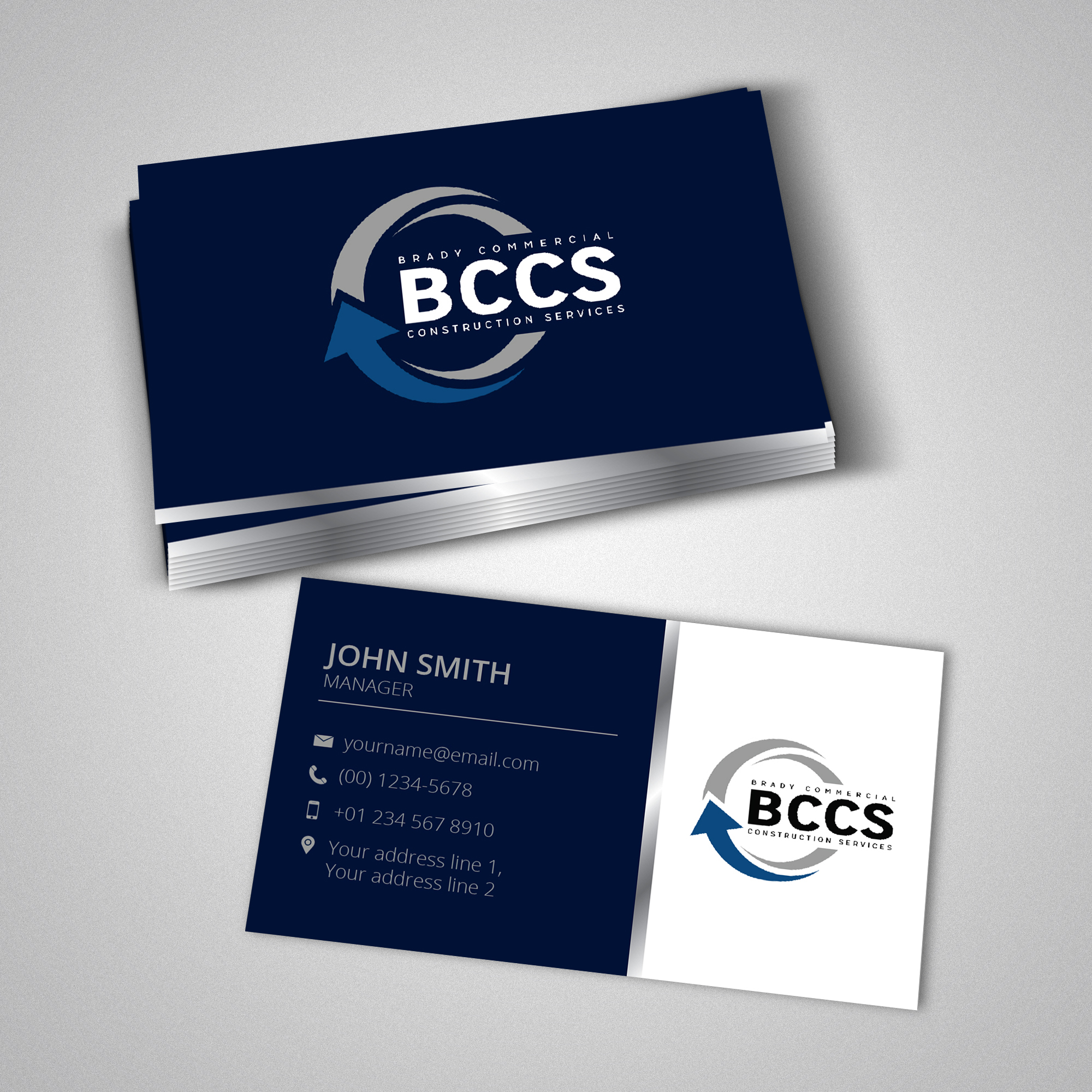 Visitenkarten-Design von Vince Mirano Designs für Brady Commercial Construction Services | Design #23524037