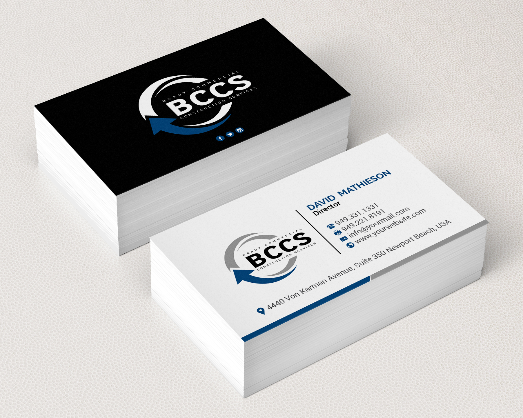 Business Card Design by R.design for Brady Commercial Construction Services | Design #23499588