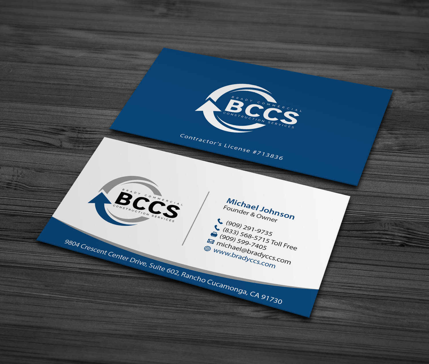 Diseño de Tarjeta de Presentación por MDesign para Brady Commercial Construction Services | Diseño #23511352