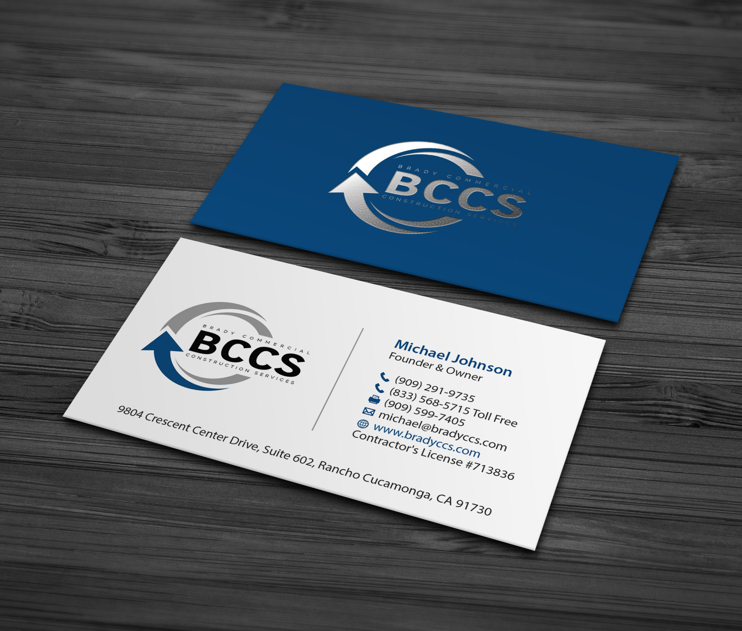 Diseño de Tarjeta de Presentación por MDesign para Brady Commercial Construction Services | Diseño #23553360