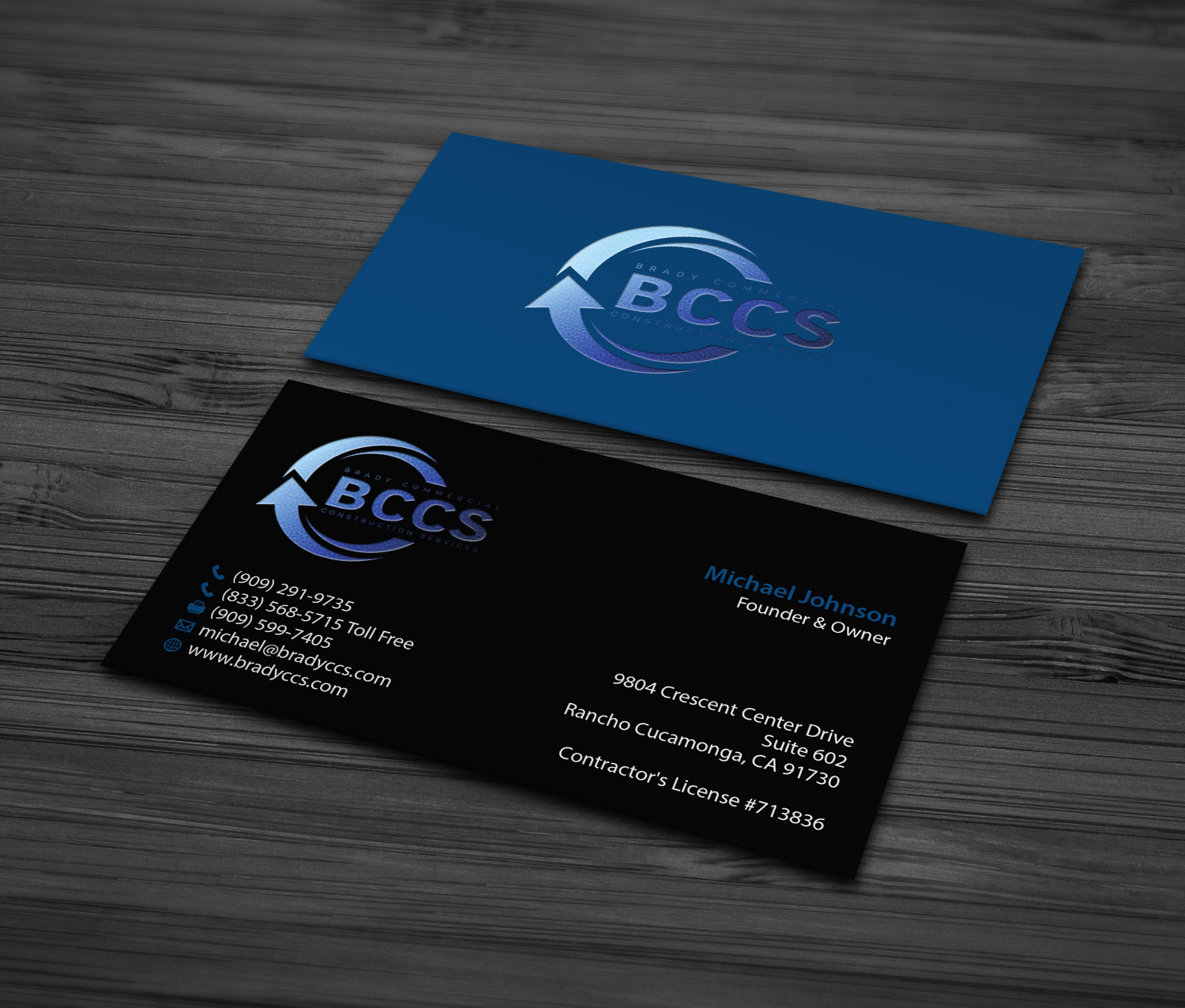 Diseño de Tarjeta de Presentación por MDesign para Brady Commercial Construction Services | Diseño #23553362