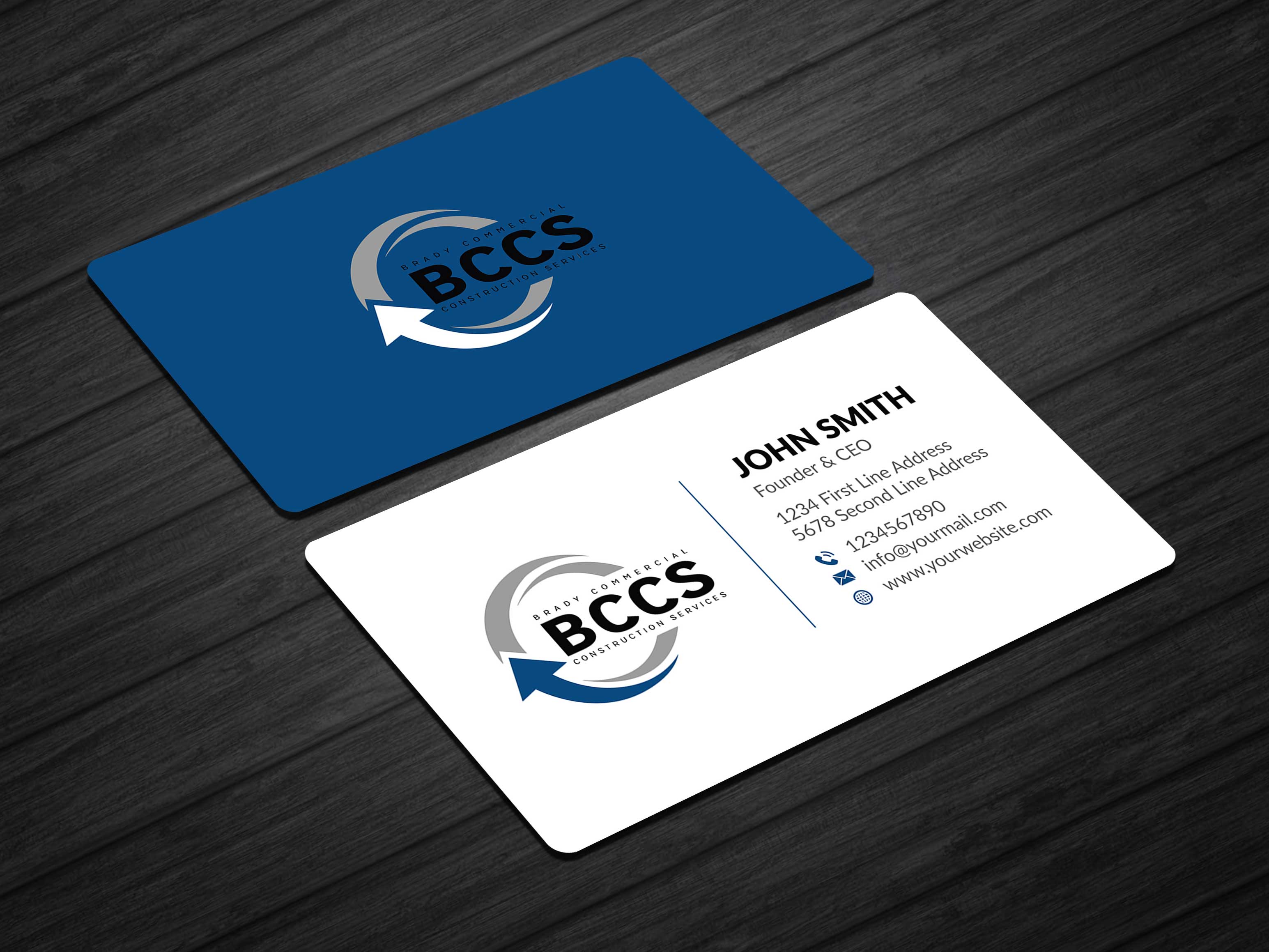 Business Card Design by Musa. A for Brady Commercial Construction Services | Design #23542362