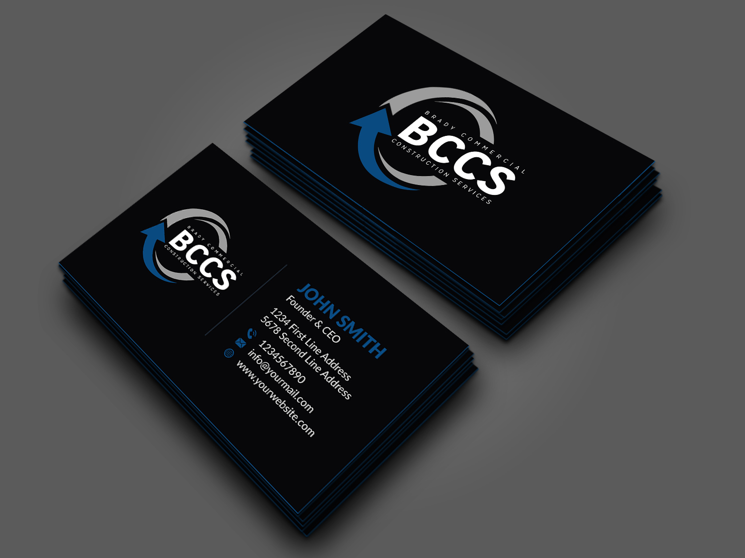 Business Card Design by Musa. A for Brady Commercial Construction Services | Design #23542363