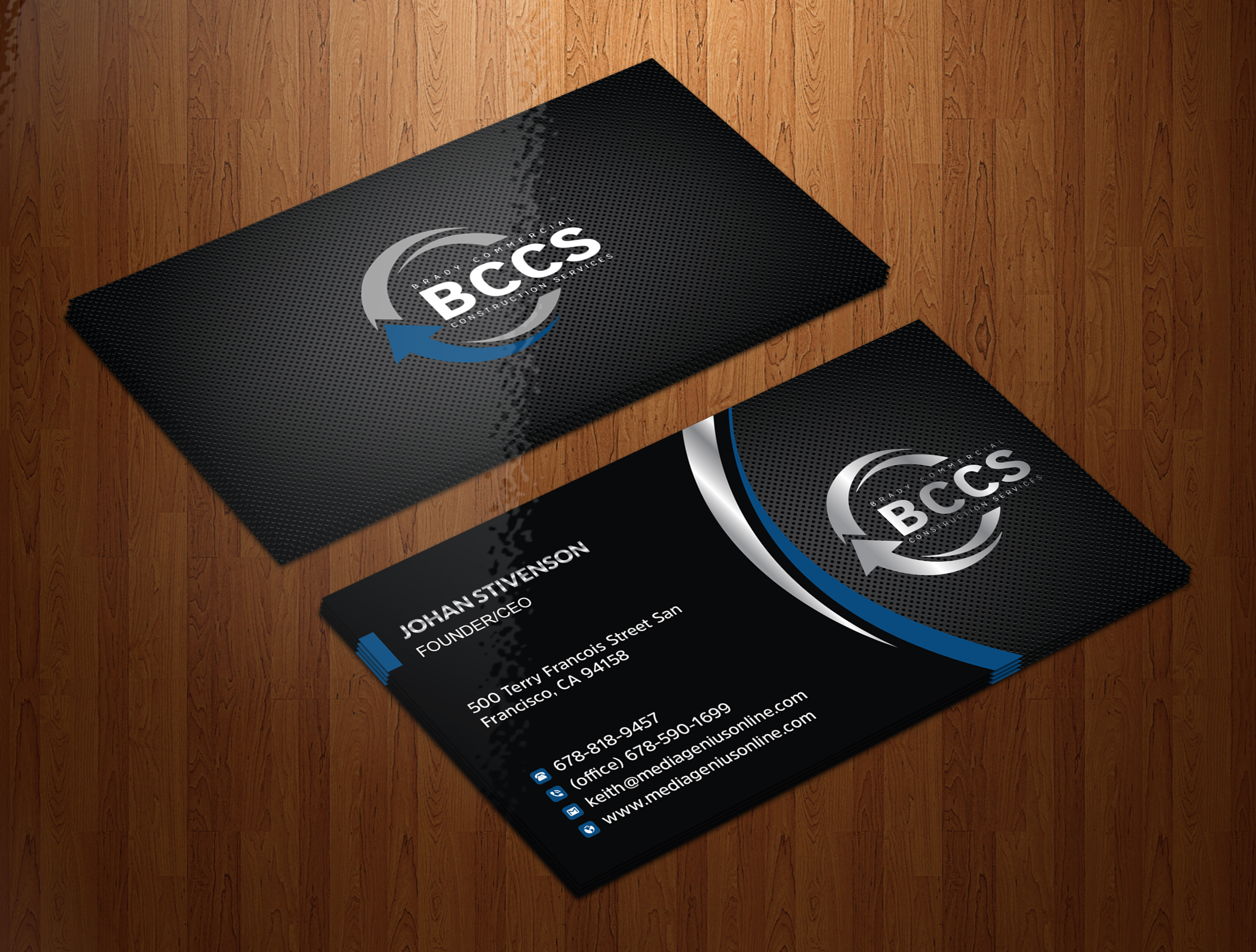 Business Card Design by Uttom 2 for Brady Commercial Construction Services | Design #23550799