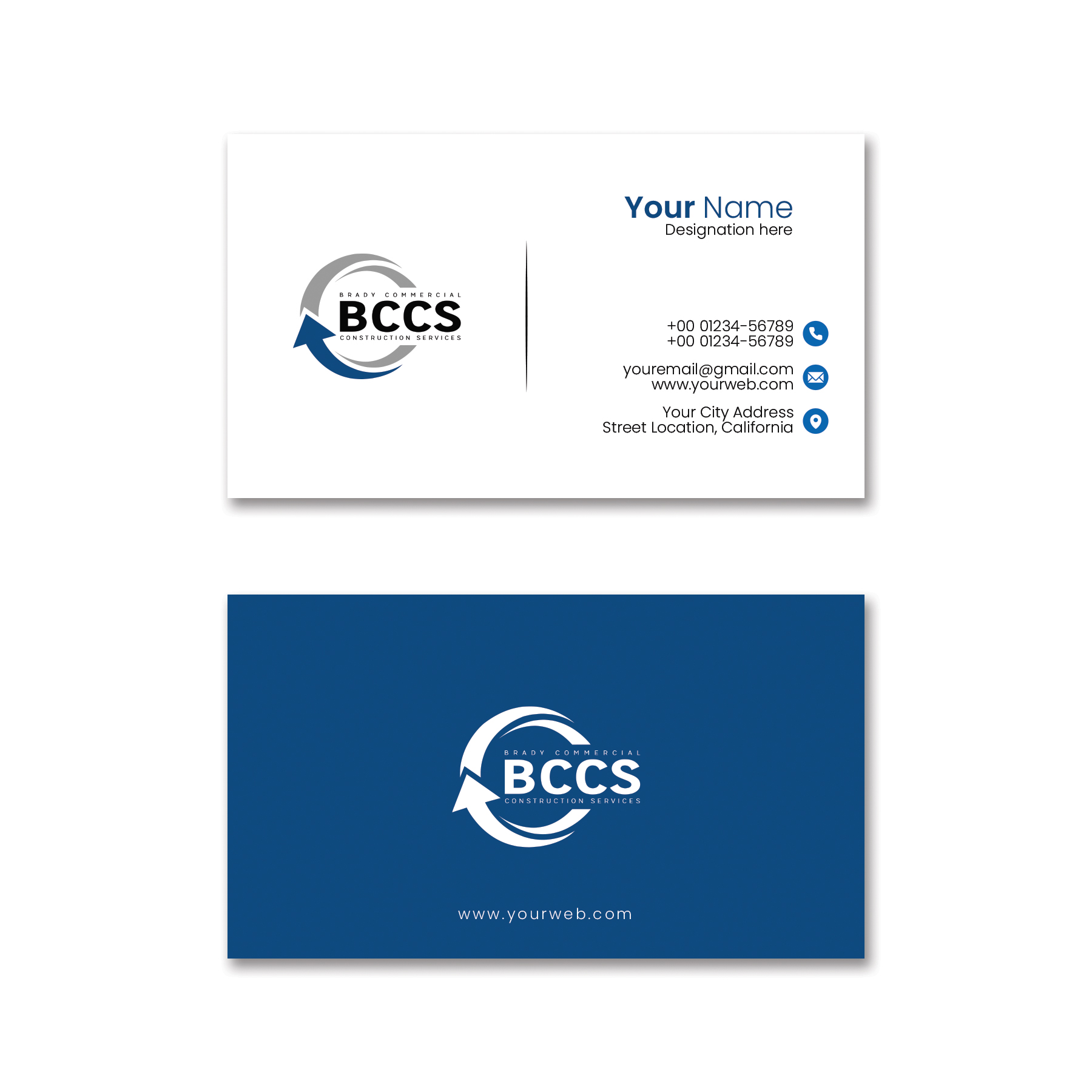 Business Card Design by Adove Creative for Brady Commercial Construction Services | Design #23530929