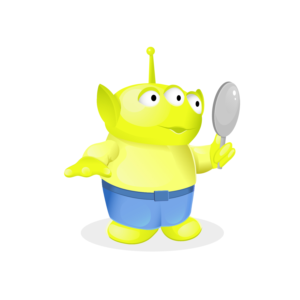Alien design in 6 different poses | Graphic Design by Veronika K.