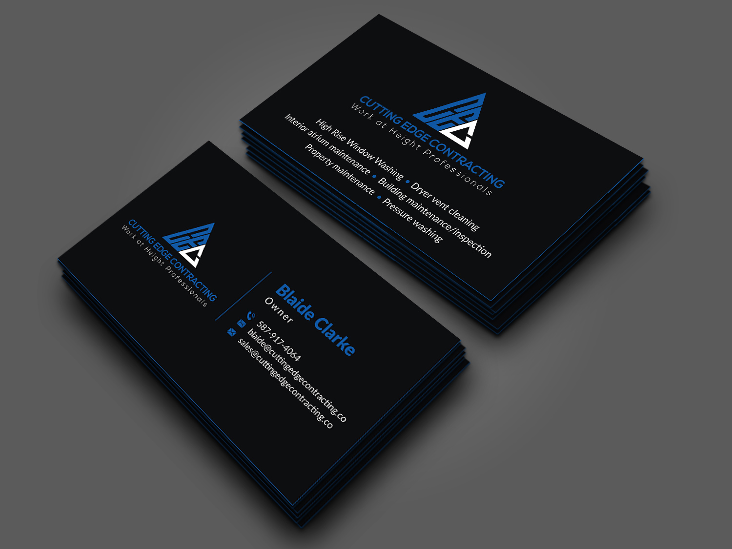 Diseño de Tarjeta de Presentación por Musa. A para Cutting Edge Contracting  | Diseño #23558750