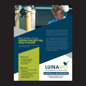 Pharmaceutical Manufacturing Services Advertisement | Werbe-Design von Designers Hub