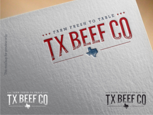 TX Beef Co (tagline: Farm Fresh to Table) | Logo Design by Atvento Graphics