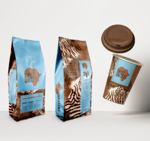 Coffee bag + cups: retail packaging | Packaging Design by sandravelasco