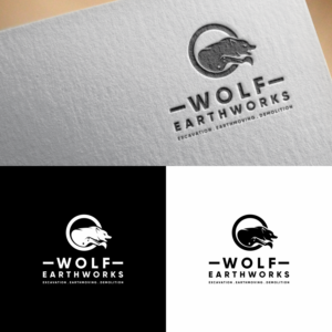 WOLF EARTHWORKS-Excavation,Earthmoving,Demolition | Diseño de Logo por ZiangArt_Studio