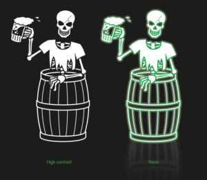 Skeleton holding or drinking Beer vector | Grafik-Design von Al Pech