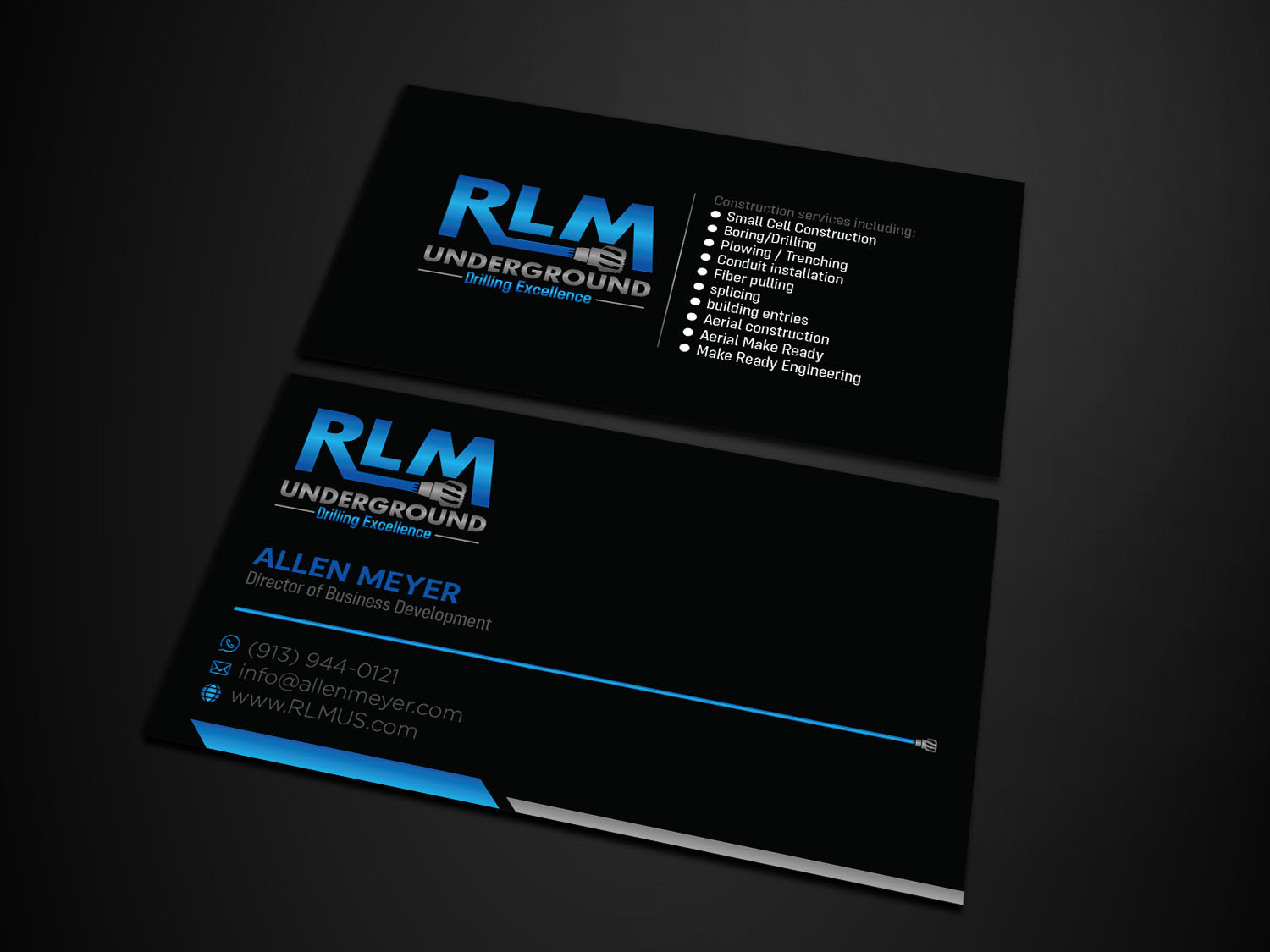 Business Card Design by Verified artistry for RLM Underground | Design #23533420