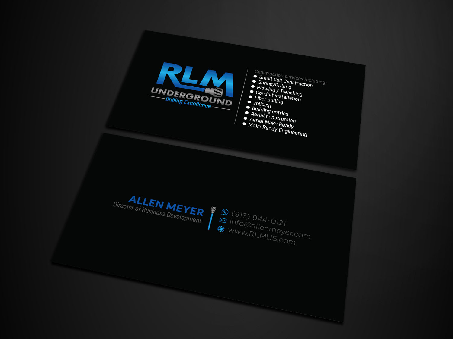 Business Card Design by Verified artistry for RLM Underground | Design #23533422