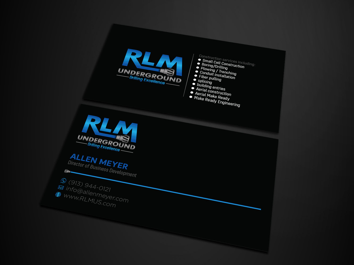 Business Card Design by Verified artistry for RLM Underground | Design #23533423
