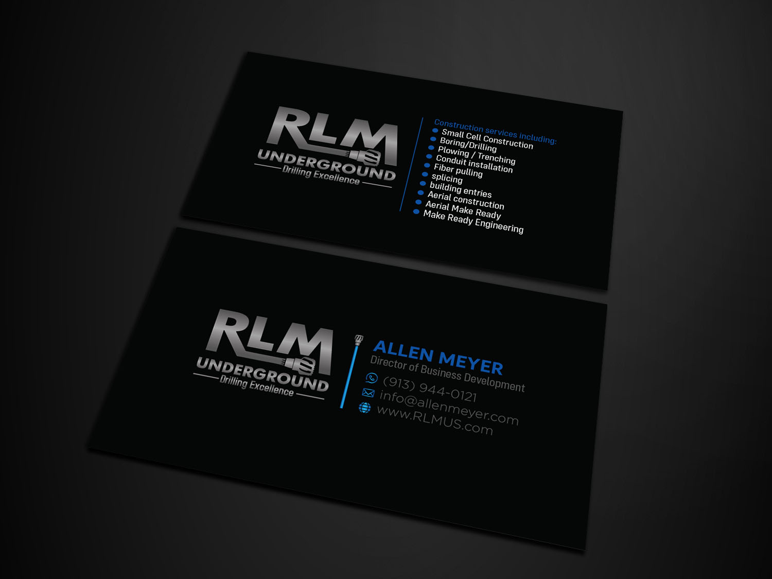 Business Card Design by Verified artistry for RLM Underground | Design #23550055