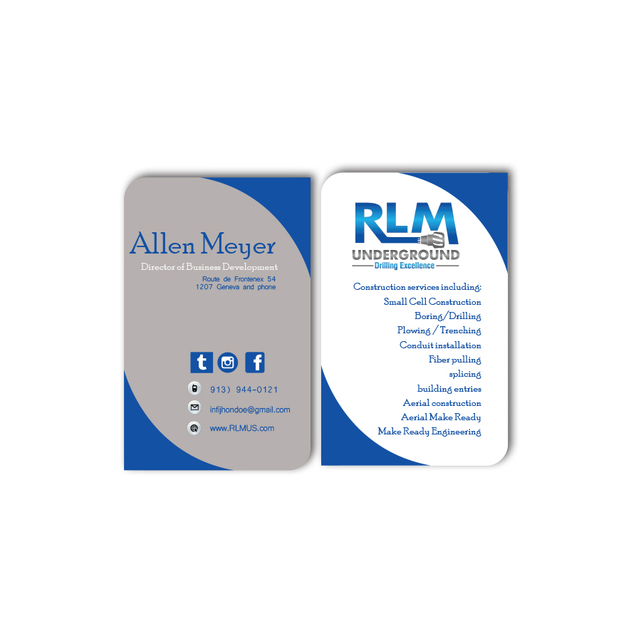 Business Card Design by Rupok 3 for RLM Underground | Design #23529455