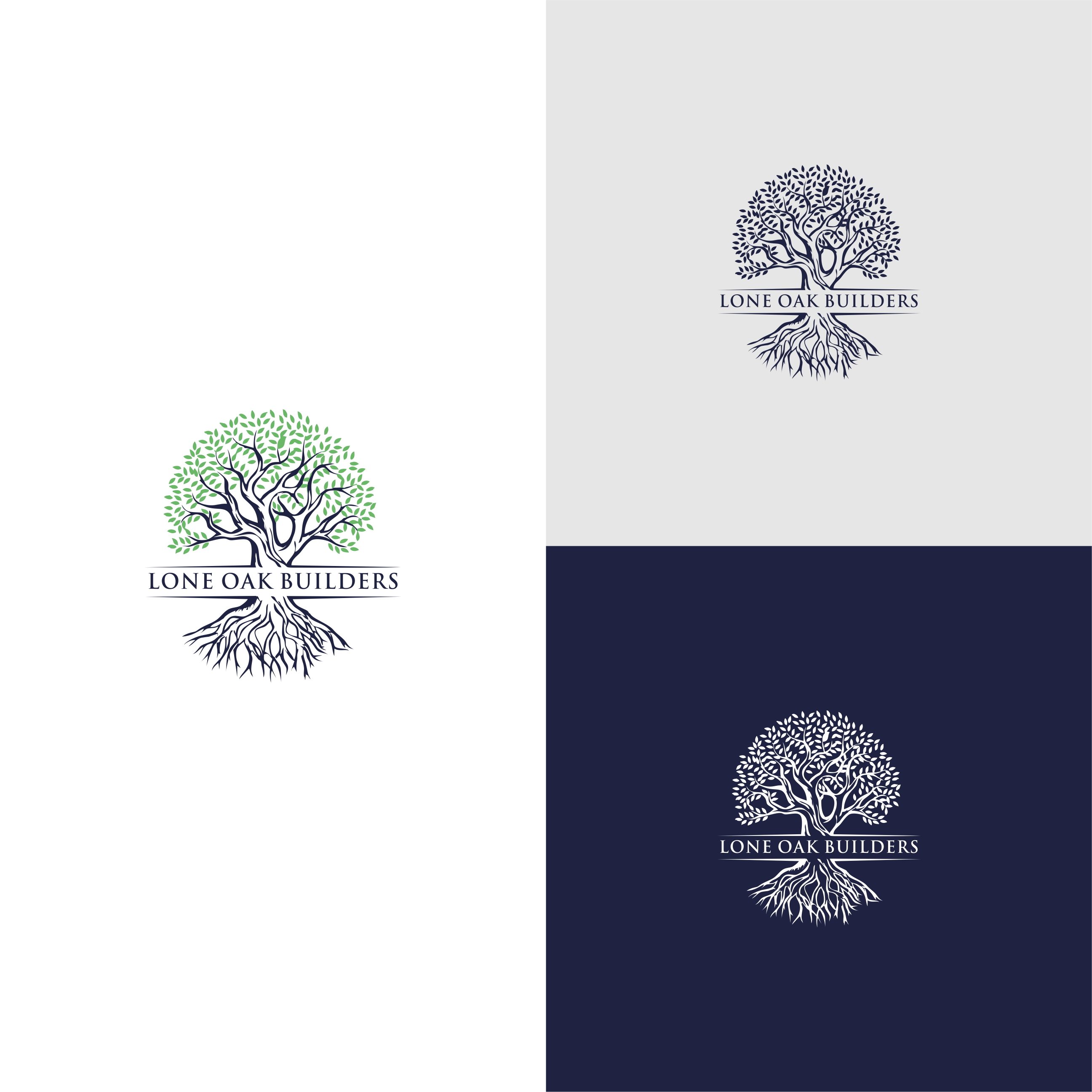 Logo Design by DoArt45 for Lone Oak Builders | Design #23539156