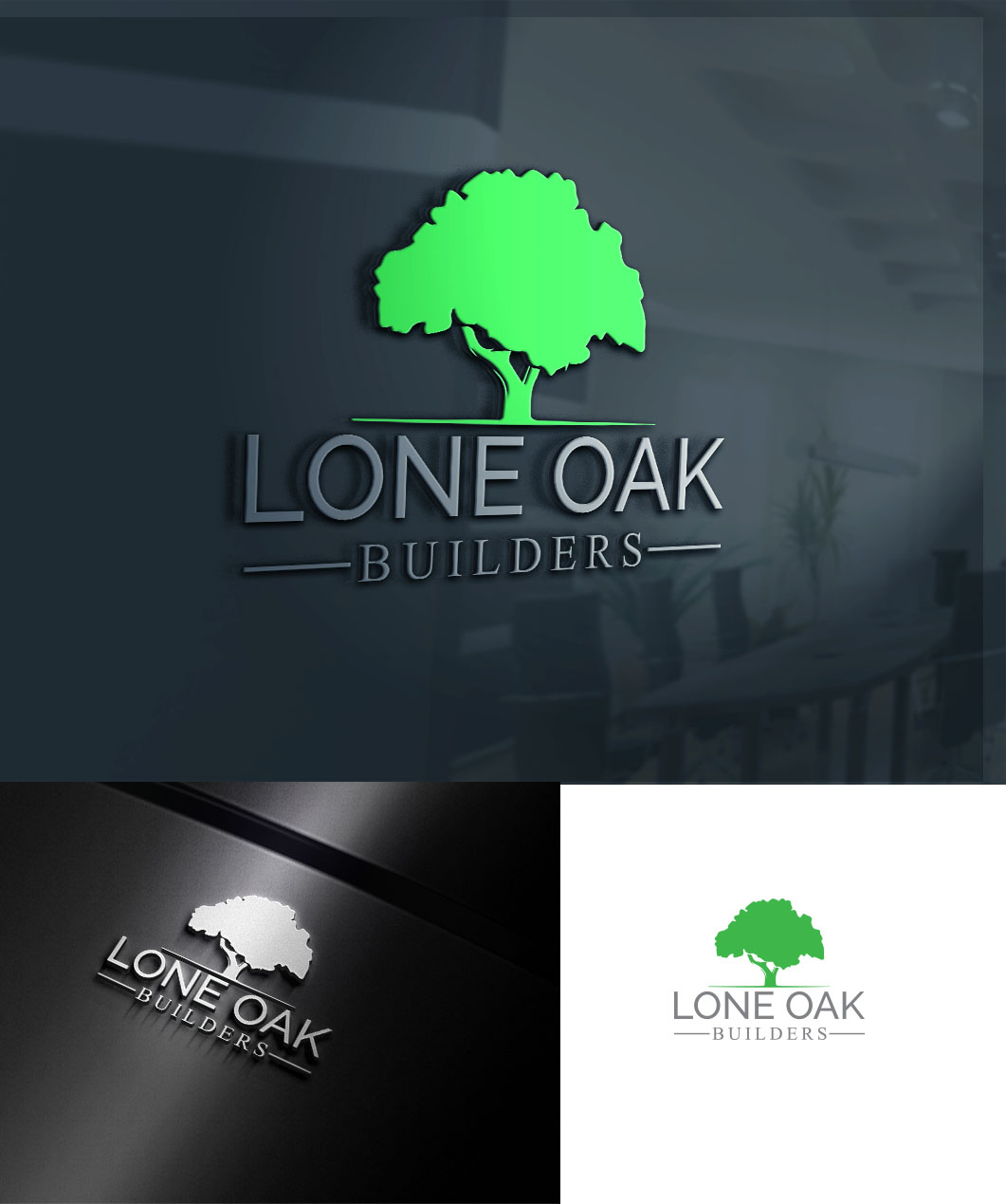 Logo Design by m. creative girl for Lone Oak Builders | Design: #23566678