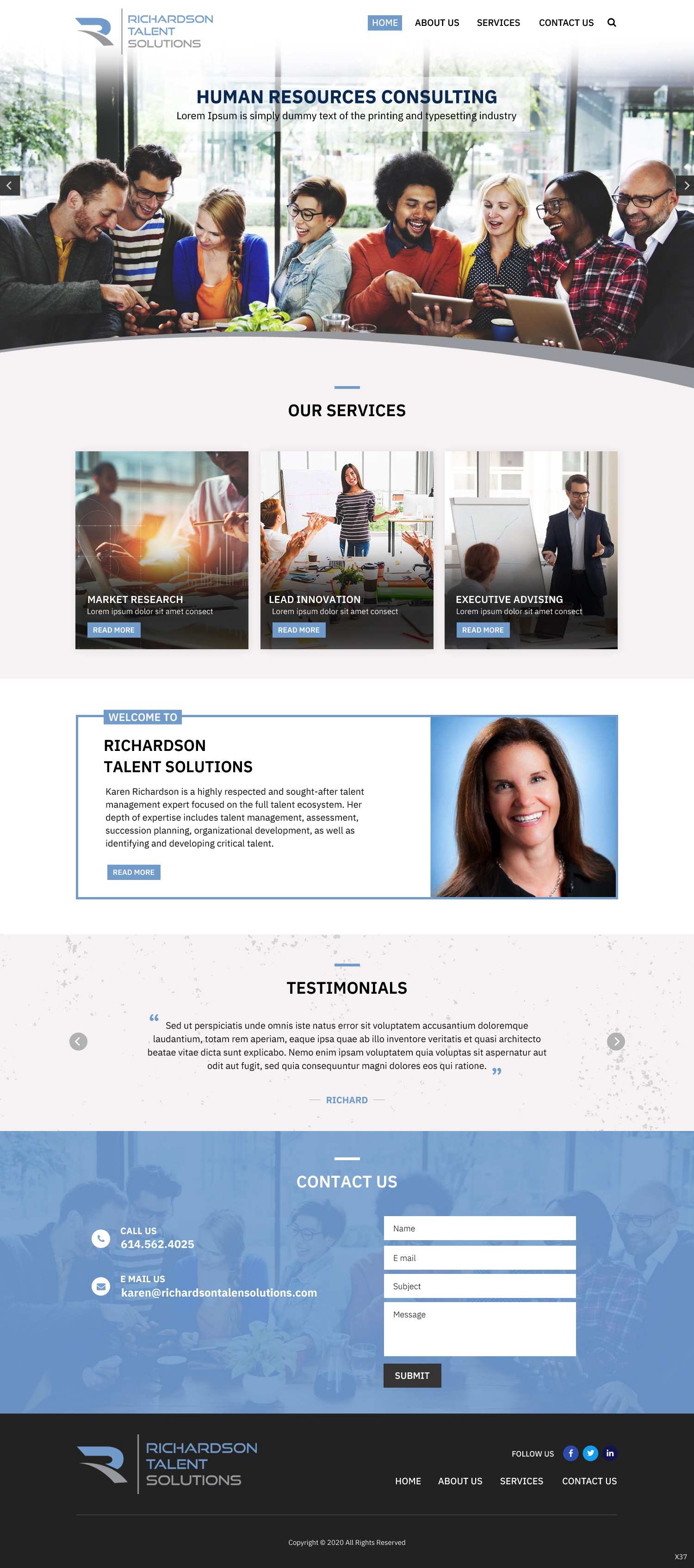 Web Design by pb for Richardson Talent Solutions | Design #23565381