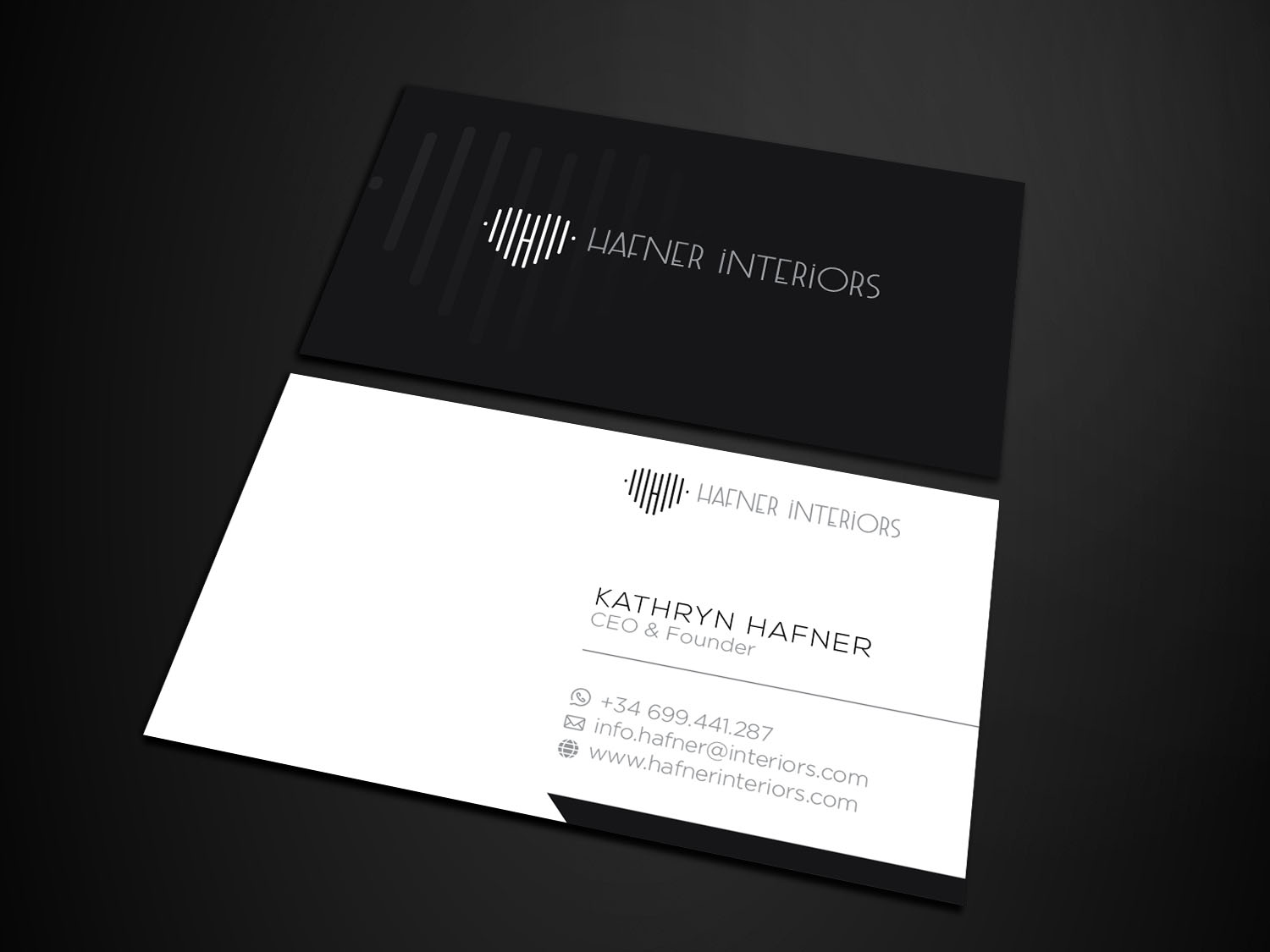 Business Card Design by Verified artistry for Hafner Interiors | Design #23571106