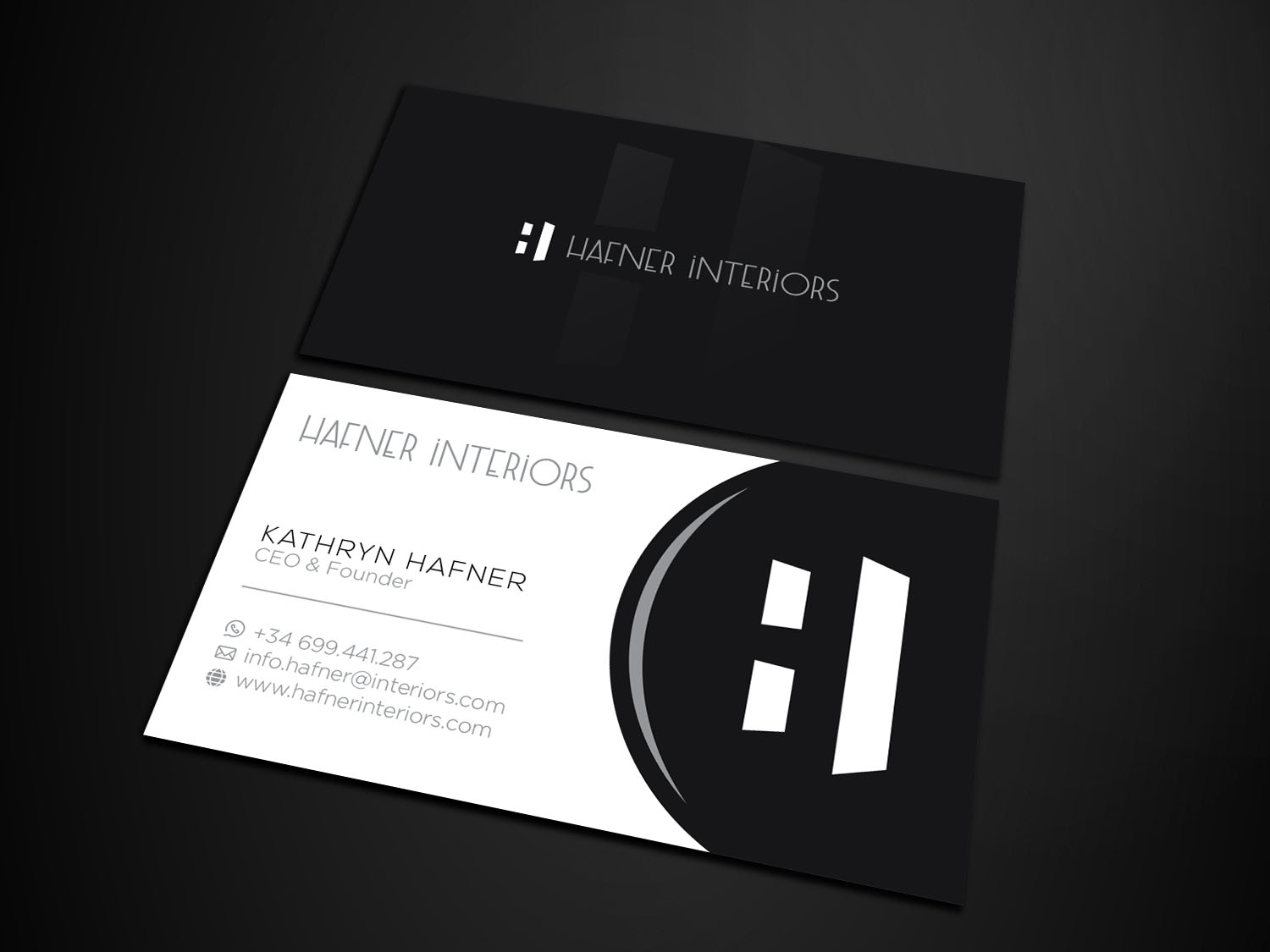 Business Card Design by Verified artistry for Hafner Interiors | Design #23571108
