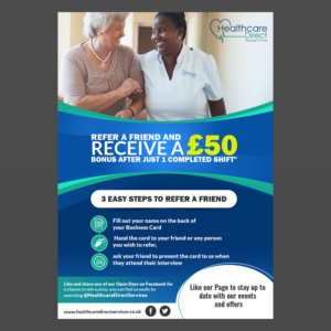 Refer a Friend A5 Flyer for Healthcare Staff | Flyer Design by aspiremedia
