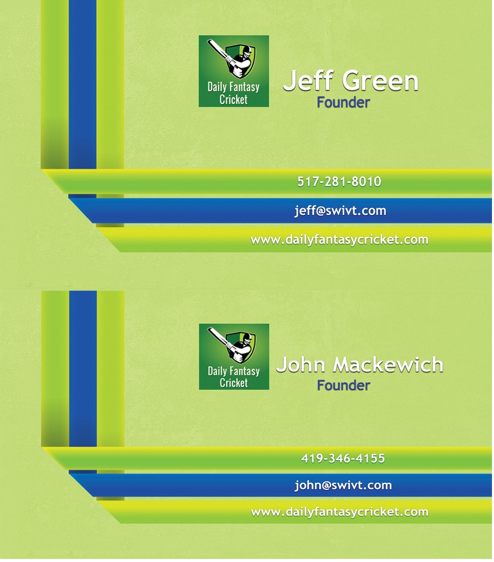 Business Card Design by Triple22A for Daily Fantasy Cricket | Design #2995913
