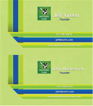 Business Card Design by Triple22A for Daily Fantasy Cricket | Design: #2995913
