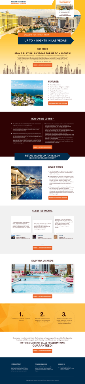 3 -4 PAGE GIFT CERTIFICATE REDEMPTION WEBSITE REVAMP | Web Design by sai.designer87