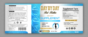 Scandinavian Style Label for Vitamin (B-Complex) Bottle, 500mg | Etikett-Design von SAI DESIGNS