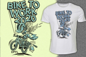 Bike to work 2020 - EPFL is a Swiss university. Each year, it organizes Bike to Work, a team challen | Diseño de Camiseta por Falih A